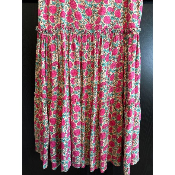 Natural Life Anna Tiered Pink Puff Floral Sleeveless Mini Dress XS Pockets Boho - Picture 5 of 7
